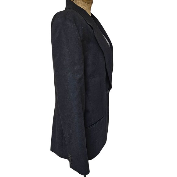 Pendleton Womens Black Blazer Size 12 Virgin Wool Single Button Closure USA - Picture 6 of 9